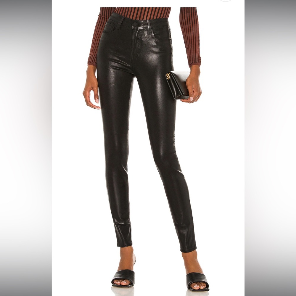 L’AGENCE Marguerite High Rise Skinny in Black Coated